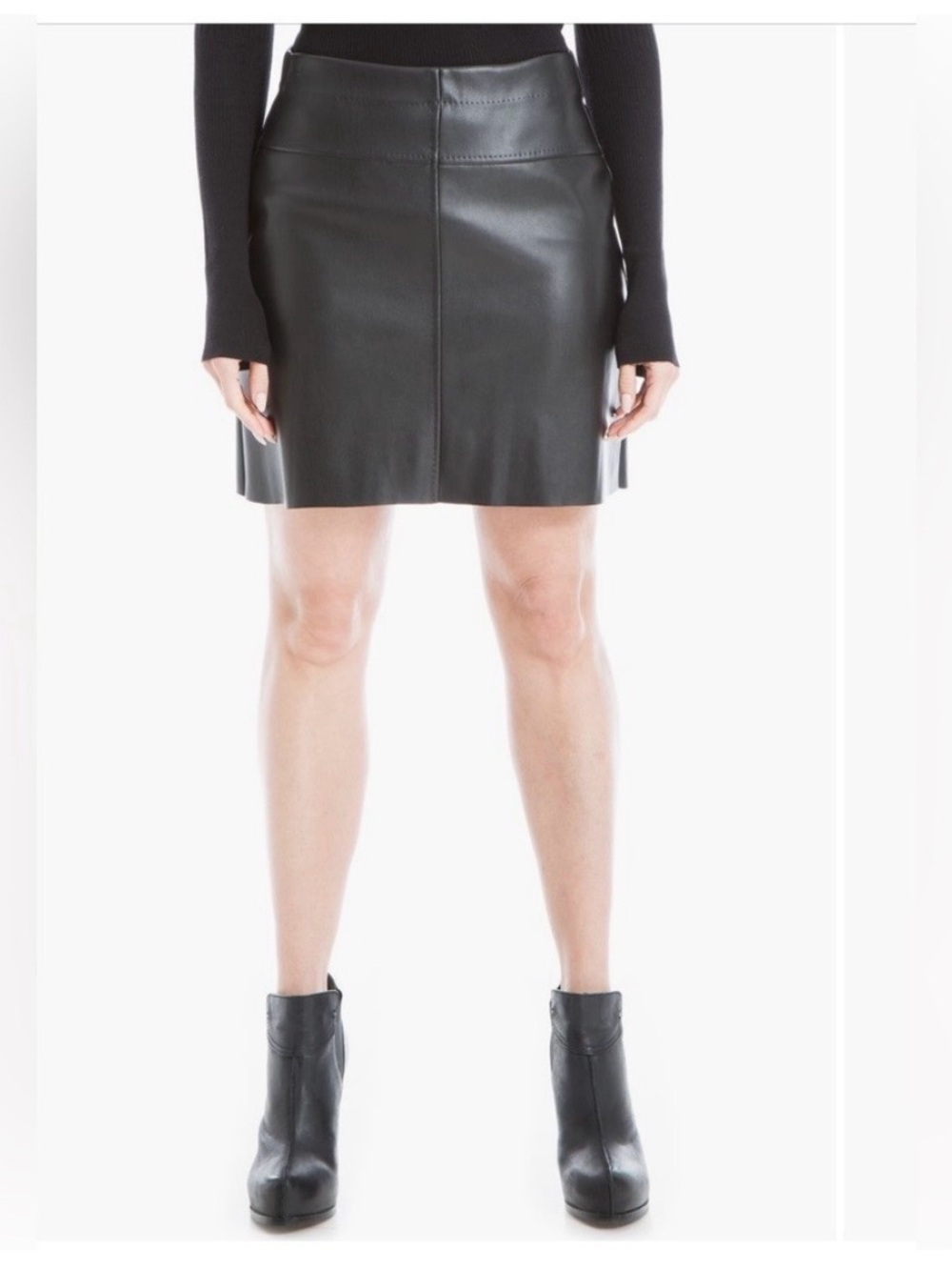 Black Faux Leather Mini Skirt